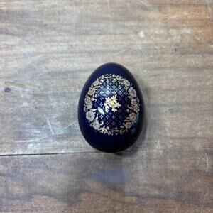 Porcelain Limoges Castel France Egg Trinket Box
